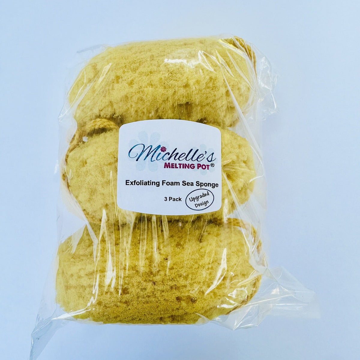 Exfoliating Foam Sea Sponge Pack of 6 for Shower & Bath - Redesign & Quick-Dry