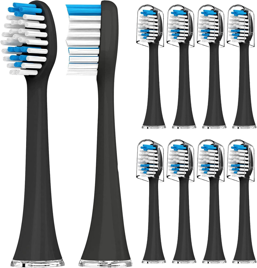 Sonic Edge Jetwave Toothbrush Replacement Heads - 10 Pack, Sanitary & Rounded Bristles