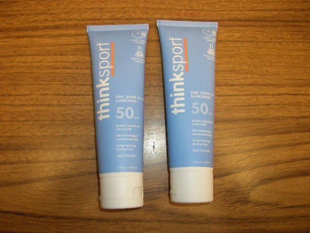Thinksport SPF 50+ Mineral Sunscreen SPF 50 Broad Spectrum Water-Resistant 3 oz - Pack of 2