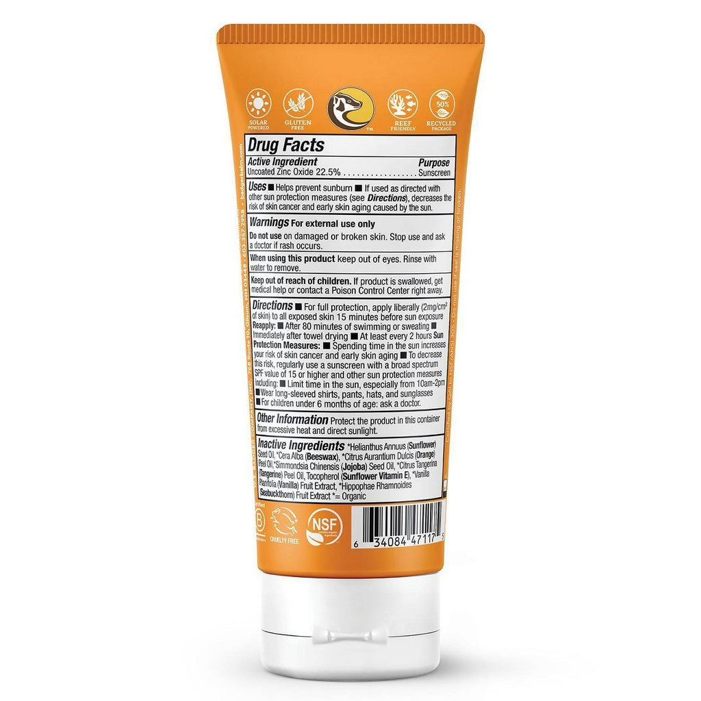 Kids Mineral Sunscreen SPF 40 Hypoallergenic Paraben-Free Vanilla 2.9 oz