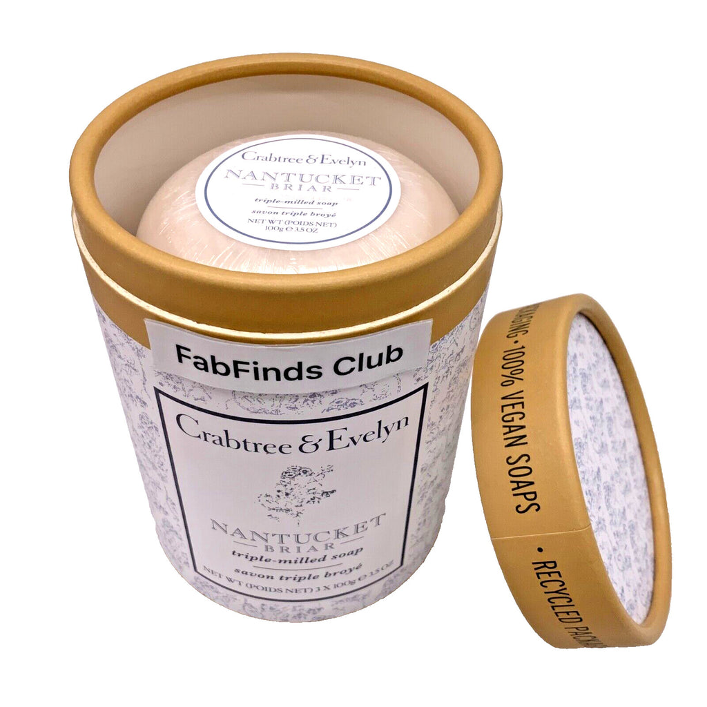Crabtree & Evelyn Nantucket Briar Triple Milled Bar Soap Set - Gift Box, 6 Pieces