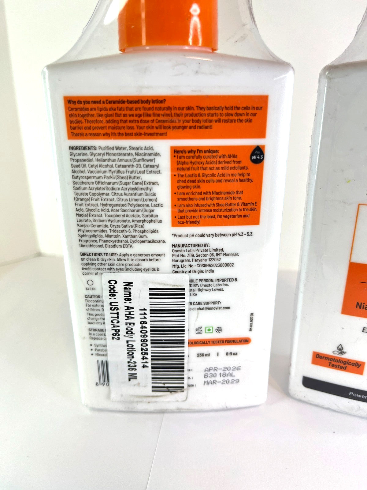 AHA Body Lotion 5% - Natural Exfoliating Moisturizer - 2 Pack 8 Oz