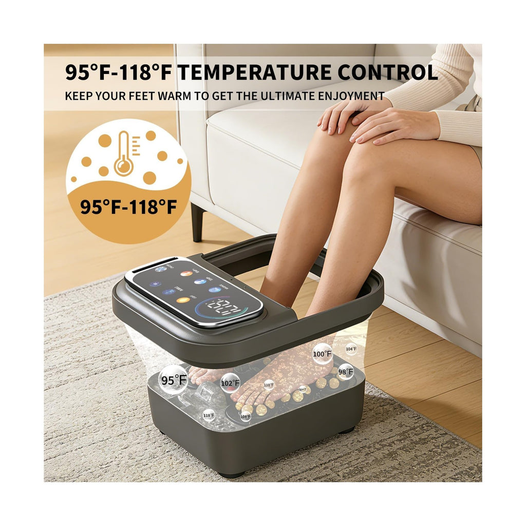 Collapsible Foot Spa Bath with Heat Massage and Shiatsu Therapy