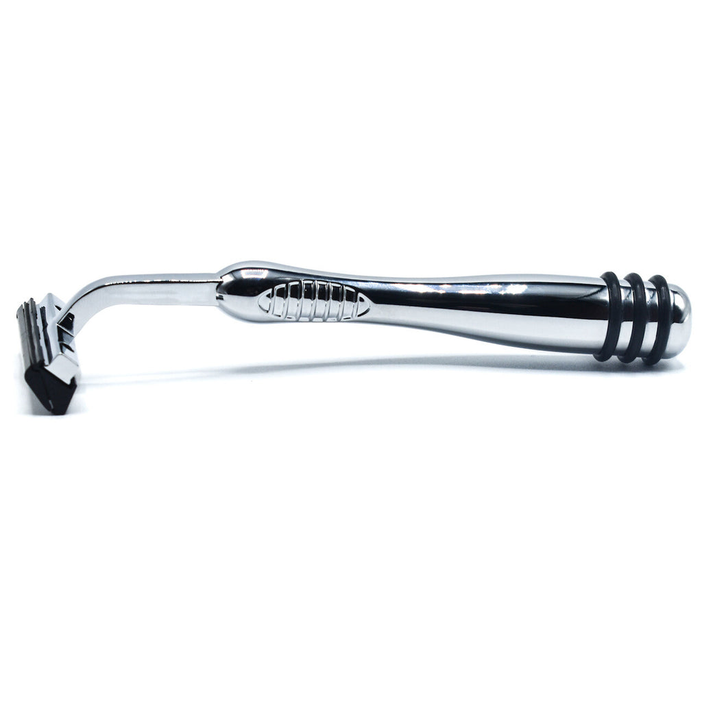 All Metal Trac II Compatible Razor & 10 Twin Blades - Brass Handle