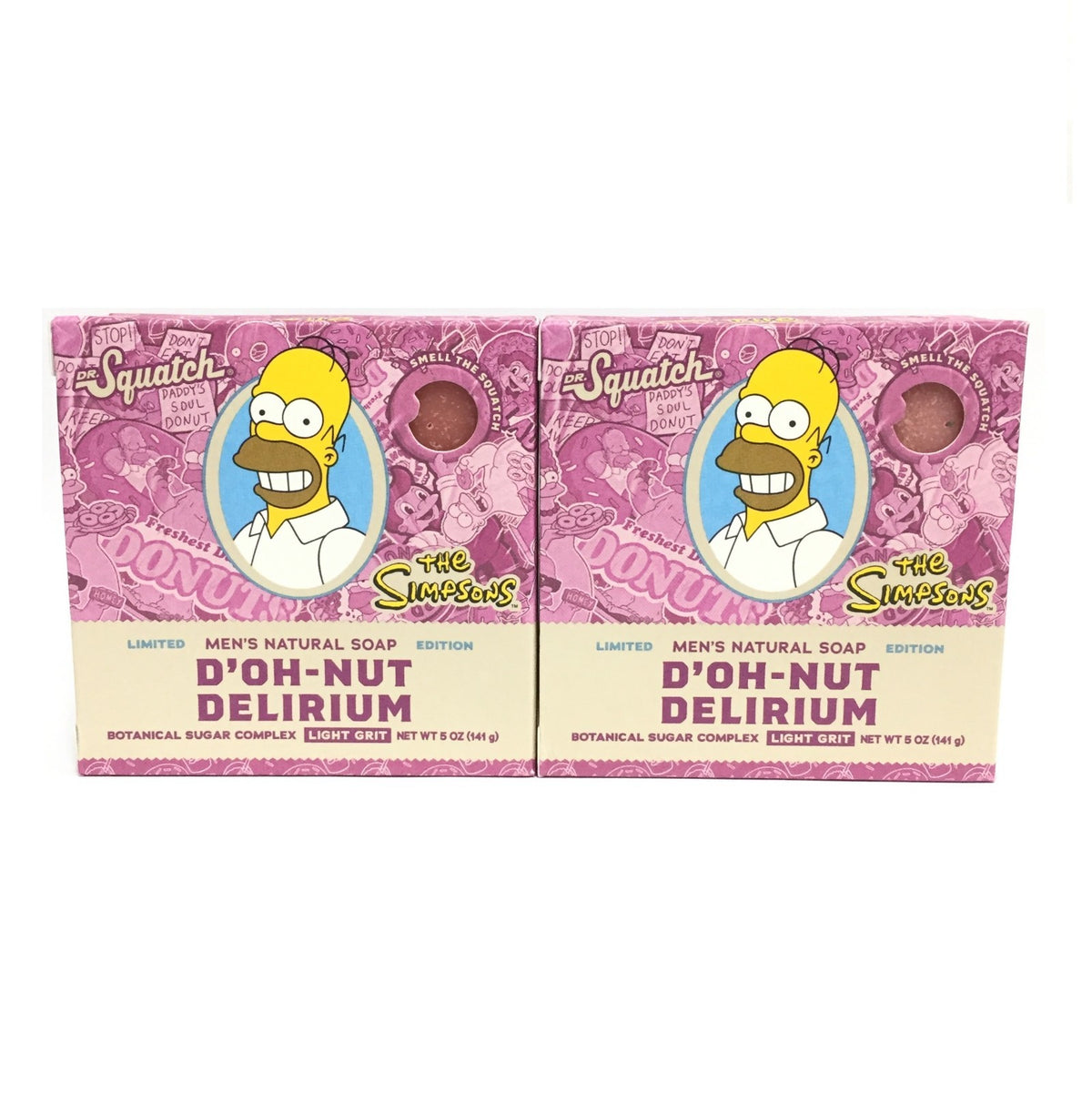 Men's Natural Bar Soap - D'OH-NUT Delirium The Simpsons 5 oz 2 Pack