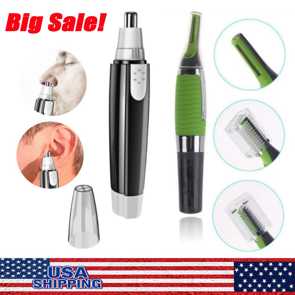 Men's Nose Ear Face & Beard Trimmer with LED Light and Attachments