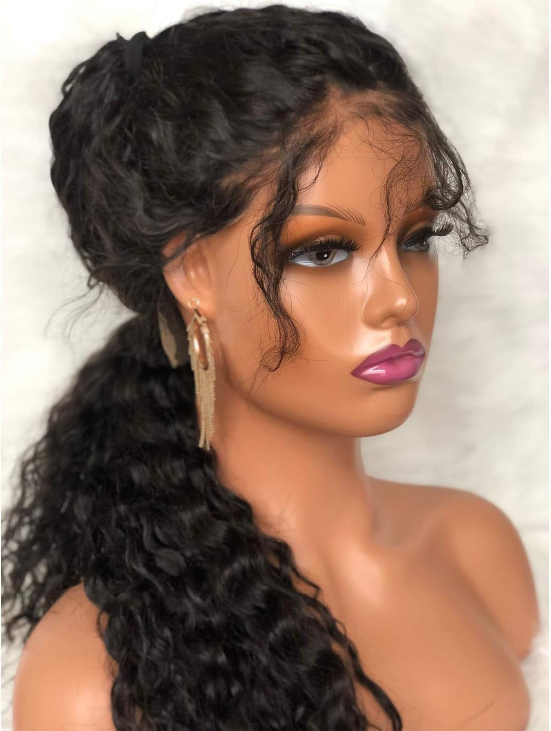 Realistic Female Mannequin Head with Shoulders for Wigs & Display