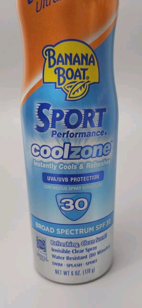 SPF 30 Sunscreen Spray - Water Resistant Cooling Sun Protection 6oz (Lot of 3)