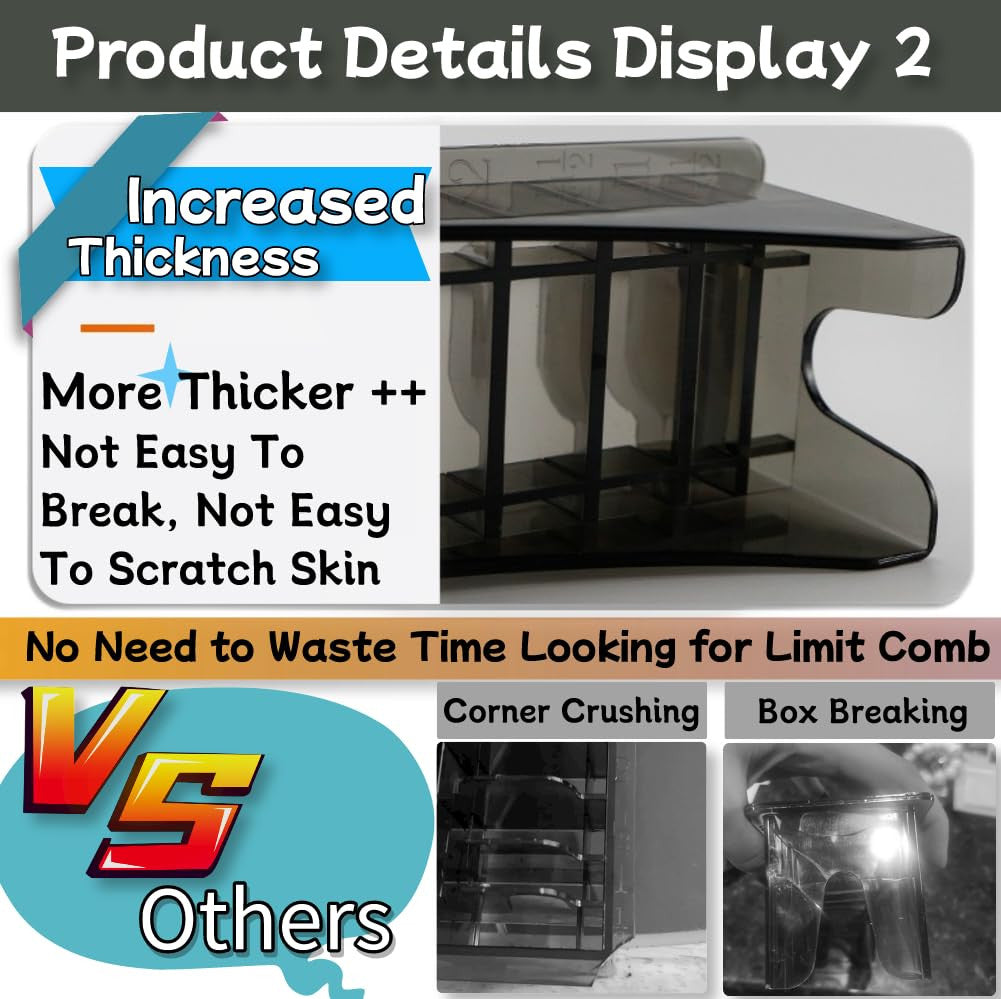 Hair Clipper Guard Holder with 10 Slots - Professional Barber Accessories
