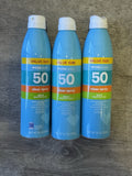 SPF 50 Broad Spectrum Sunscreen Spray - Value Pack of 3