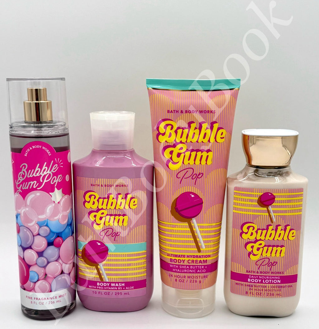 Bath & Body Works Bubble Gum Pop Body Gift Set - Mist Wash Lotion & Cream