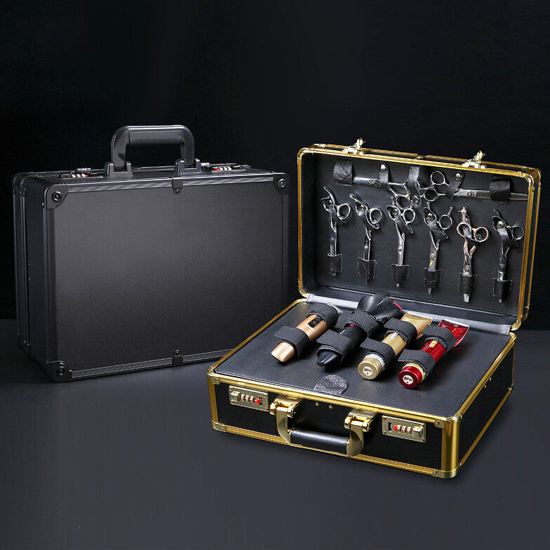 Portable Barber Tool Organizer Case with Locking Compartments for Travel and Salon Use