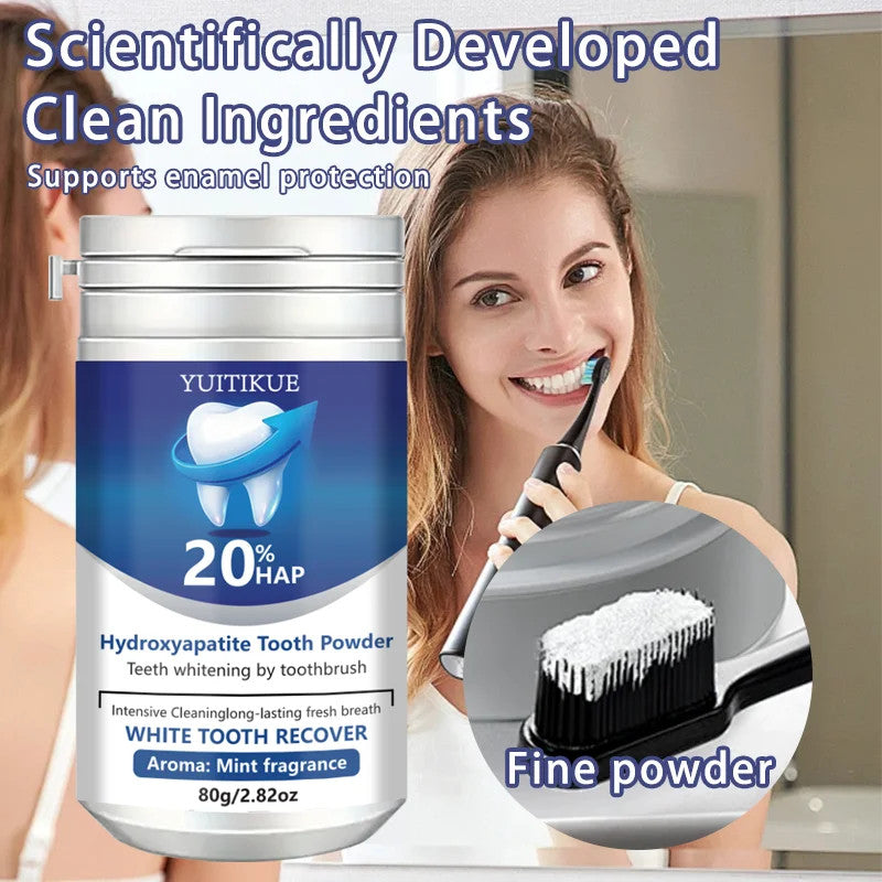 Enamel Repair Tooth Powder with Whitening Hydroxyapatite Deep Cleaning Fresh Breath