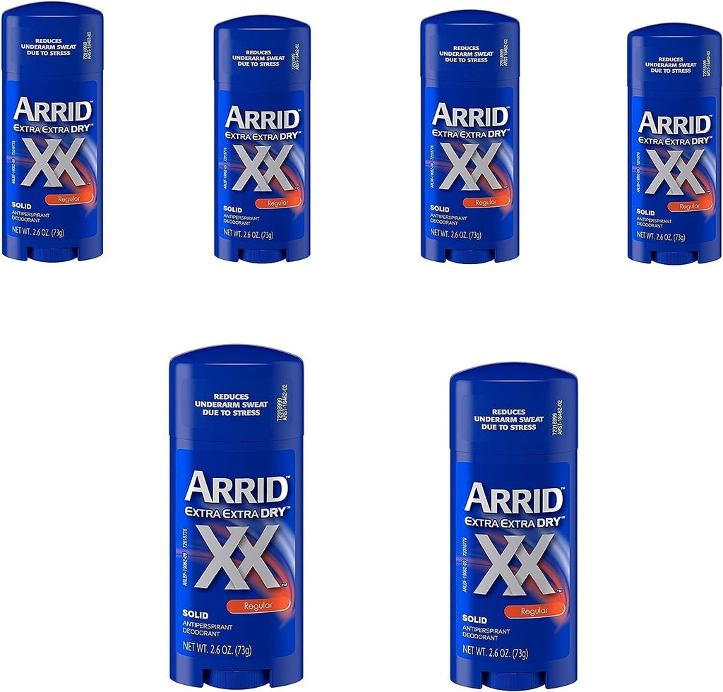 Arrid XX Regular Scent Extra Dry Solid Antiperspirant Deodorant 2.6oz 6-Pack