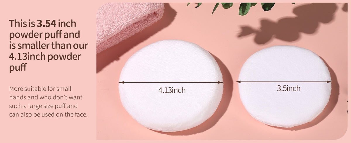 2pcs Medium Body Powder Puffs with Storage Containers - Soft & Sturdy