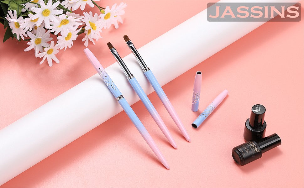 3Pcs Nail Art Clean Up Brushes Set for Precise Nail Polish Removal