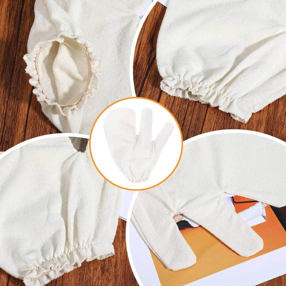Raw Silk Exfoliating Gloves for Skin Massage - 2 Pack, Ayurvedic Self-Care