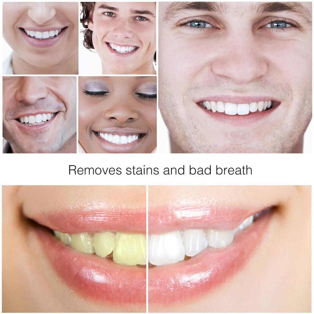 Natural Charcoal Tooth Powder for Whitening and Brightening Smile - Includes Bamboo Toothbrush