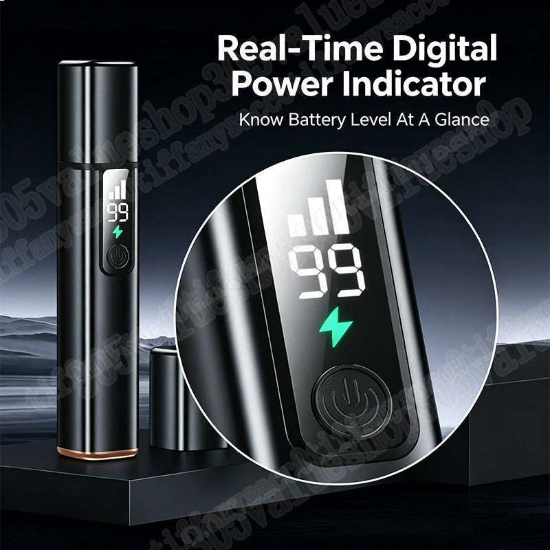 Rechargeable Waterproof Ear & Nose Hair Trimmer with LED Display