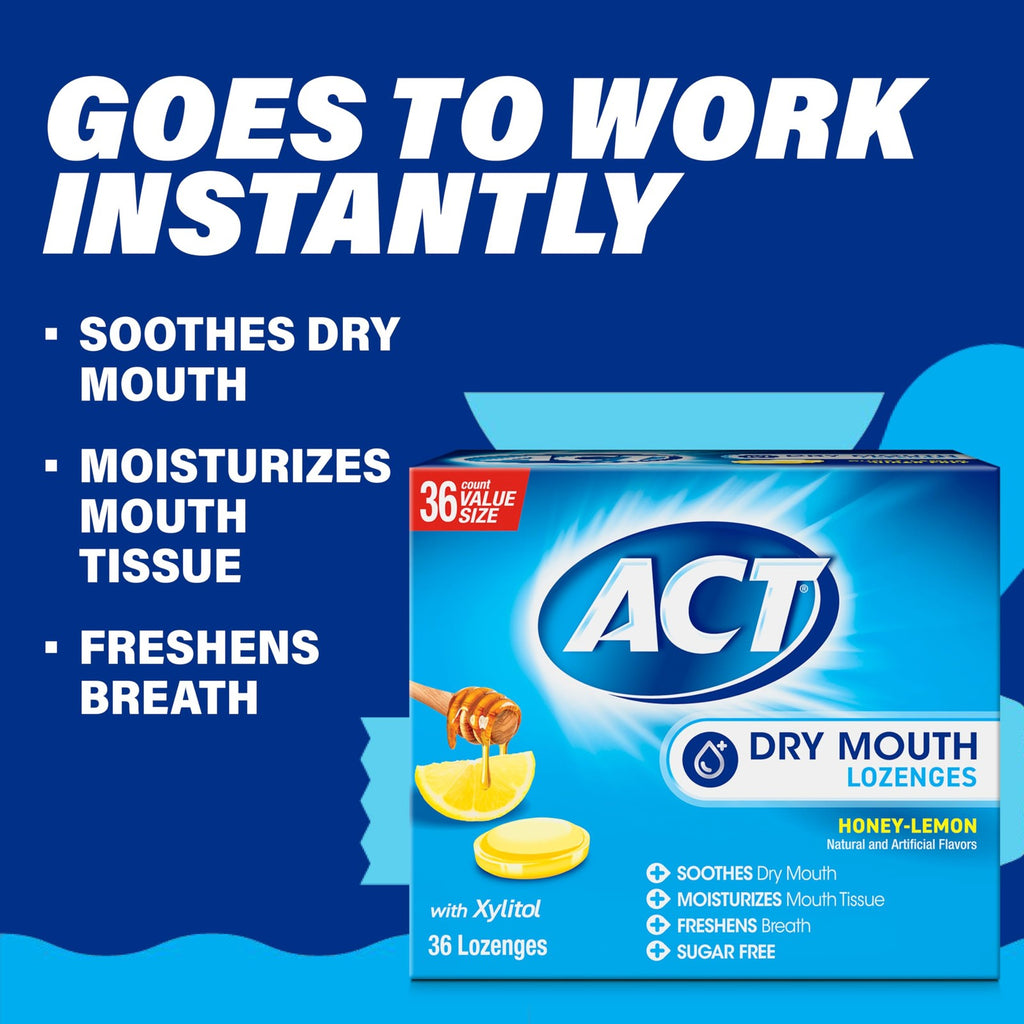 Dry Mouth Lozenges with Xylitol and Honey-Lemon Flavor – Soothes, Moisturizes & Freshens Breath