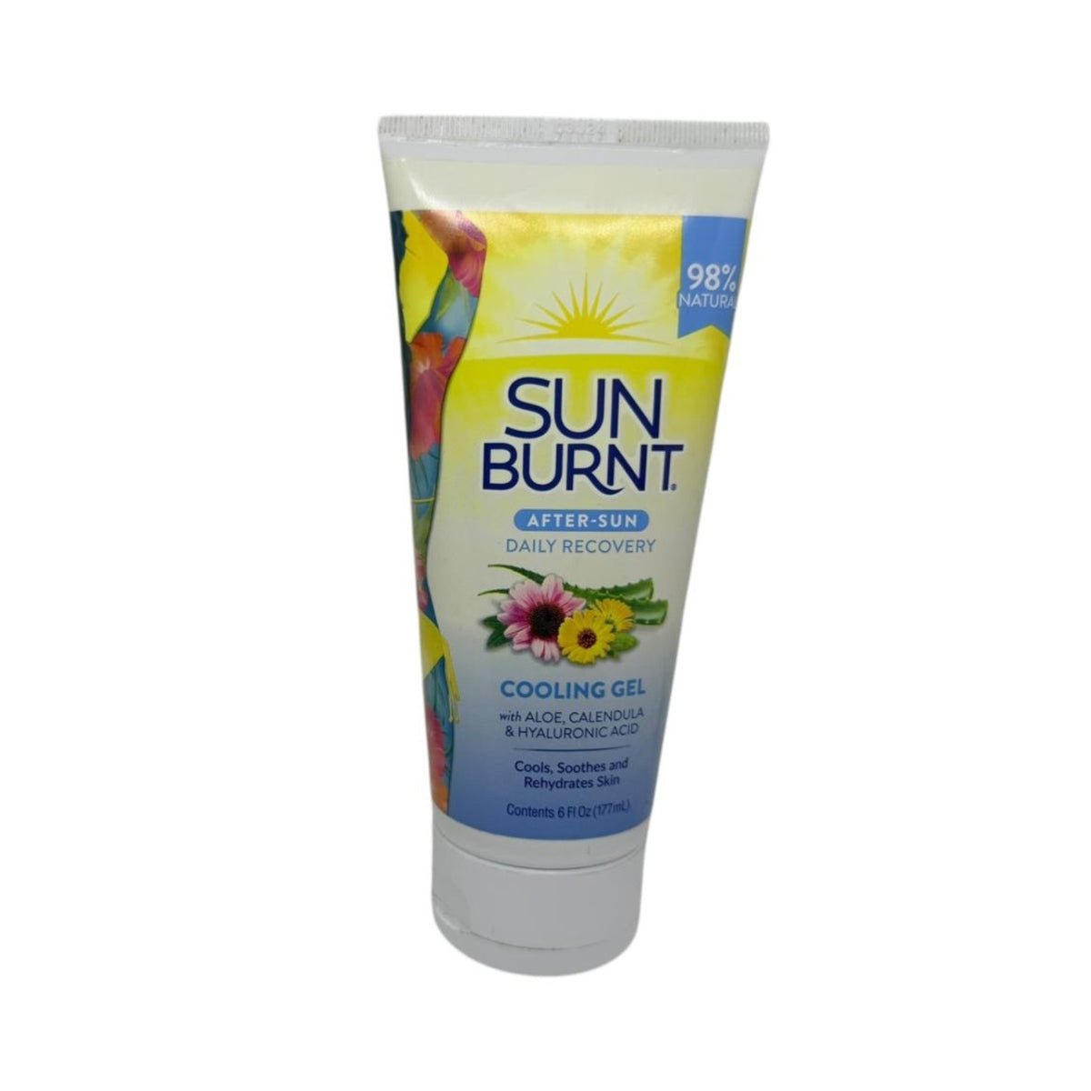 After Sun Cooling Gel Aloe Calendula Hyaluronic Acid 6 oz - Sun Burnt