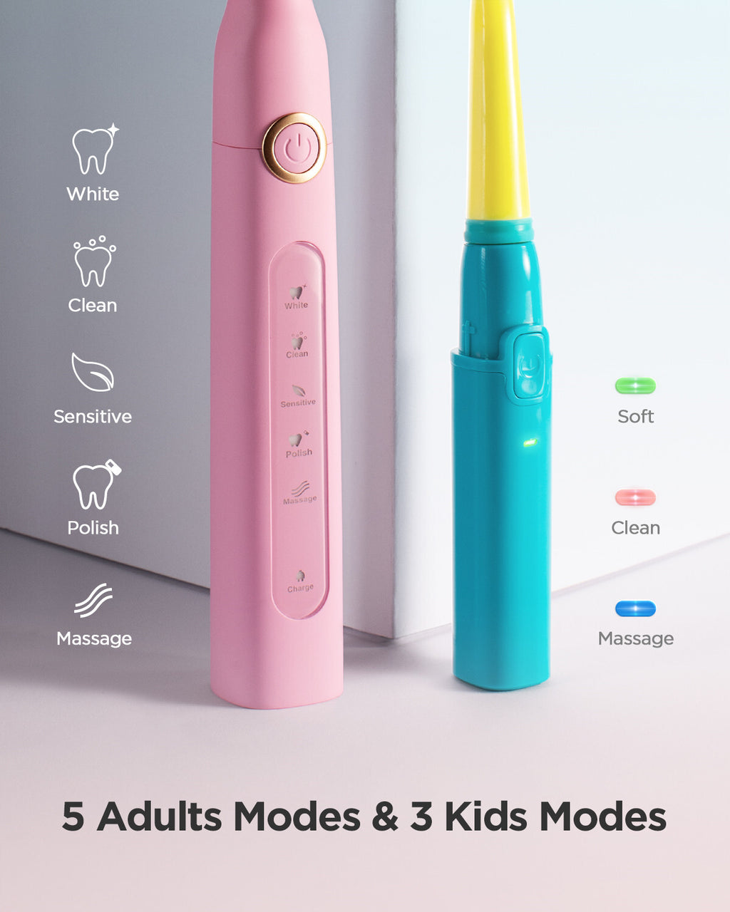 Electric Toothbrush Set with 10 Brush Heads, 3 Pack Rechargeable Sonic Oral Care
