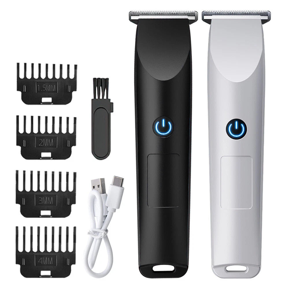 Men's Rechargeable Electric Beard Trimmer with Multiple Comb Attachments