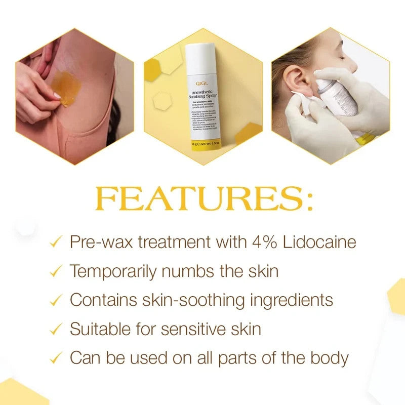 GiGi Anesthetic Numbing Spray 2oz for Sensitive Skin - Topical Pain Relief
