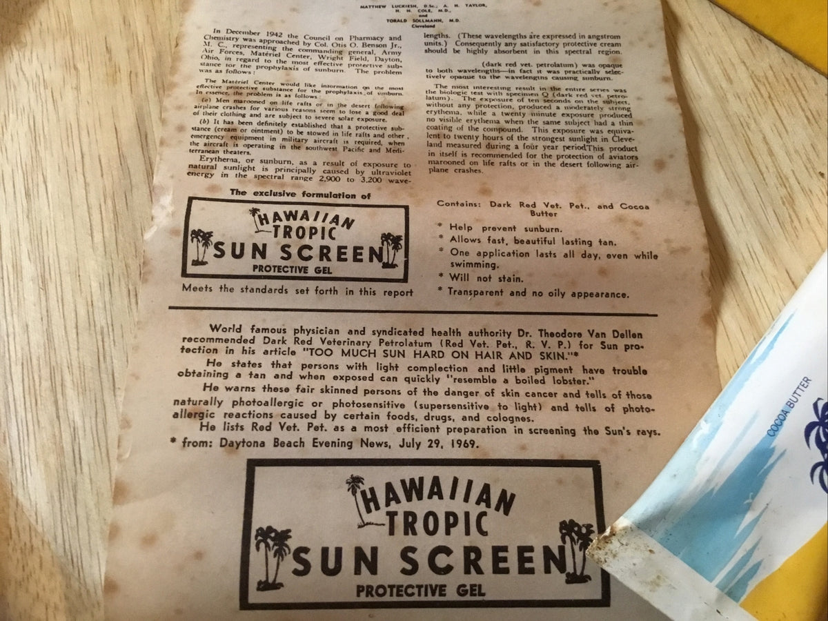Vintage Hawaiian Tropic 3 Oz Sun Protection Gel with Original Box - NOS