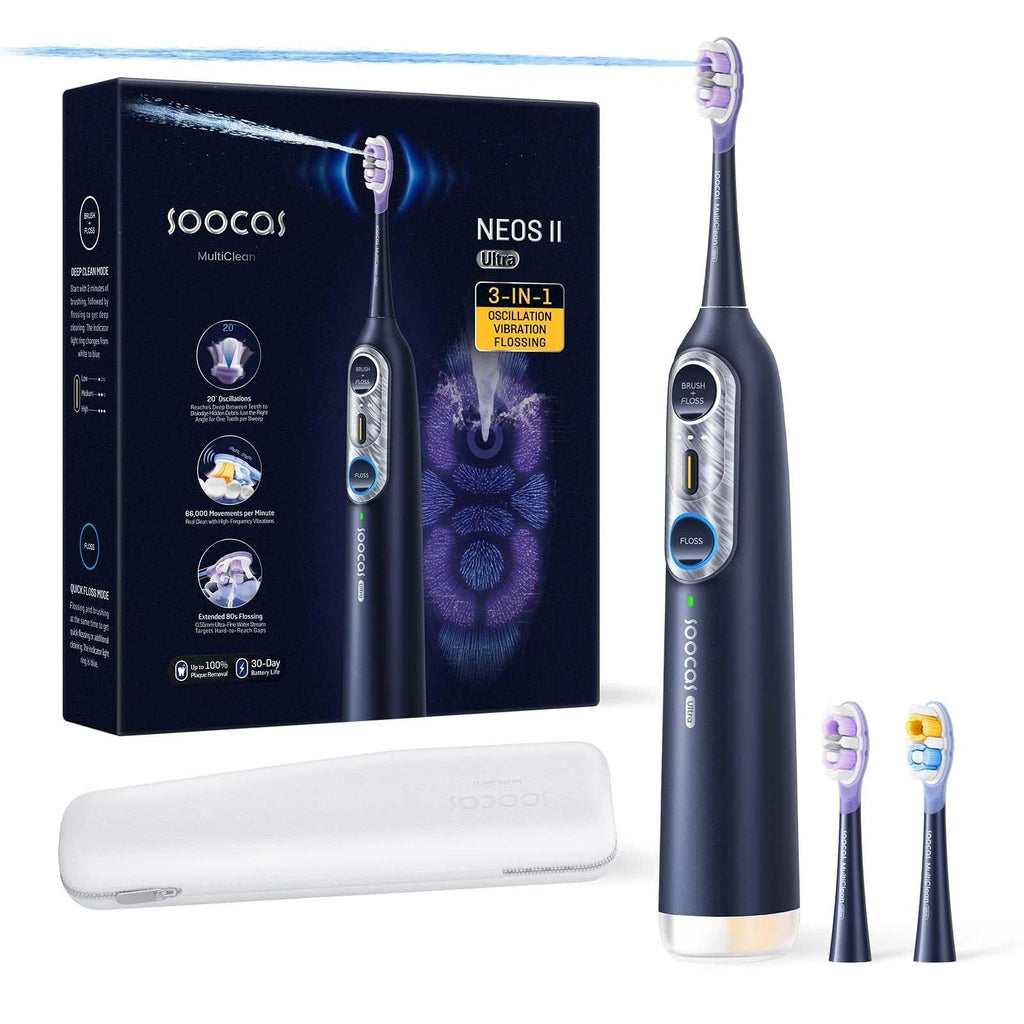 3-in-1 Electric Toothbrush Water Flosser Midnight Blue - Rechargeable