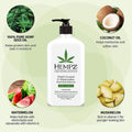 Herbal Body Moisturizer with Hemp Seed Oil - Coconut & Watermelon Scent, 17oz