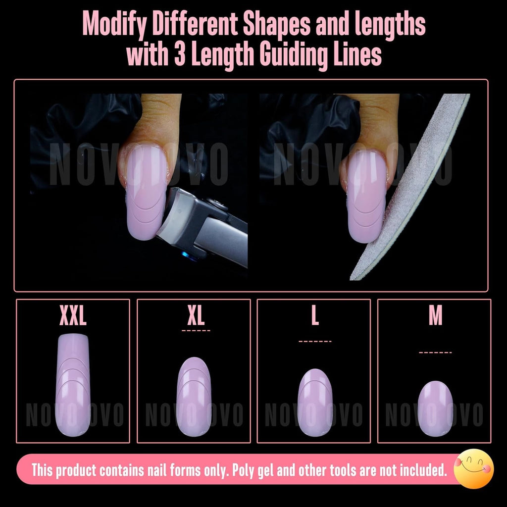 13-Pack Curved Square Nail Dual Forms for Poly Gel Extensions - French & Custom Shapes