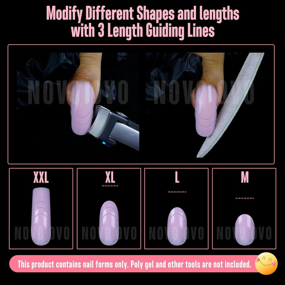 13-Pack Curved Square Nail Dual Forms for Poly Gel Extensions - French & Custom Shapes