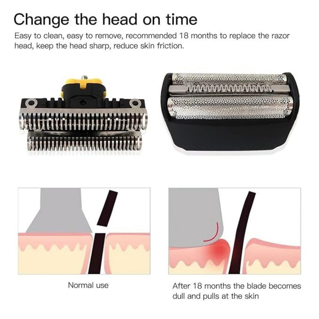 Foil & Cutter Head Replacement for Braun Electric Shavers - Series 3 & 7 Compatible
