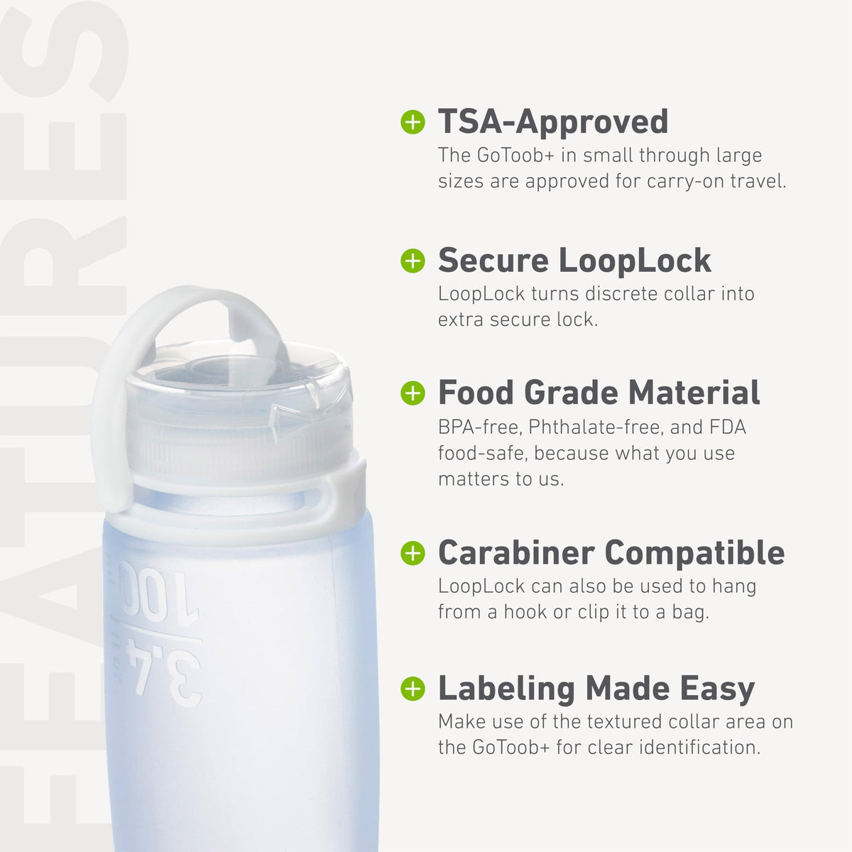 Refillable Silicone Travel Bottle with Locking Lid - Rainbow, 2.5 fl oz