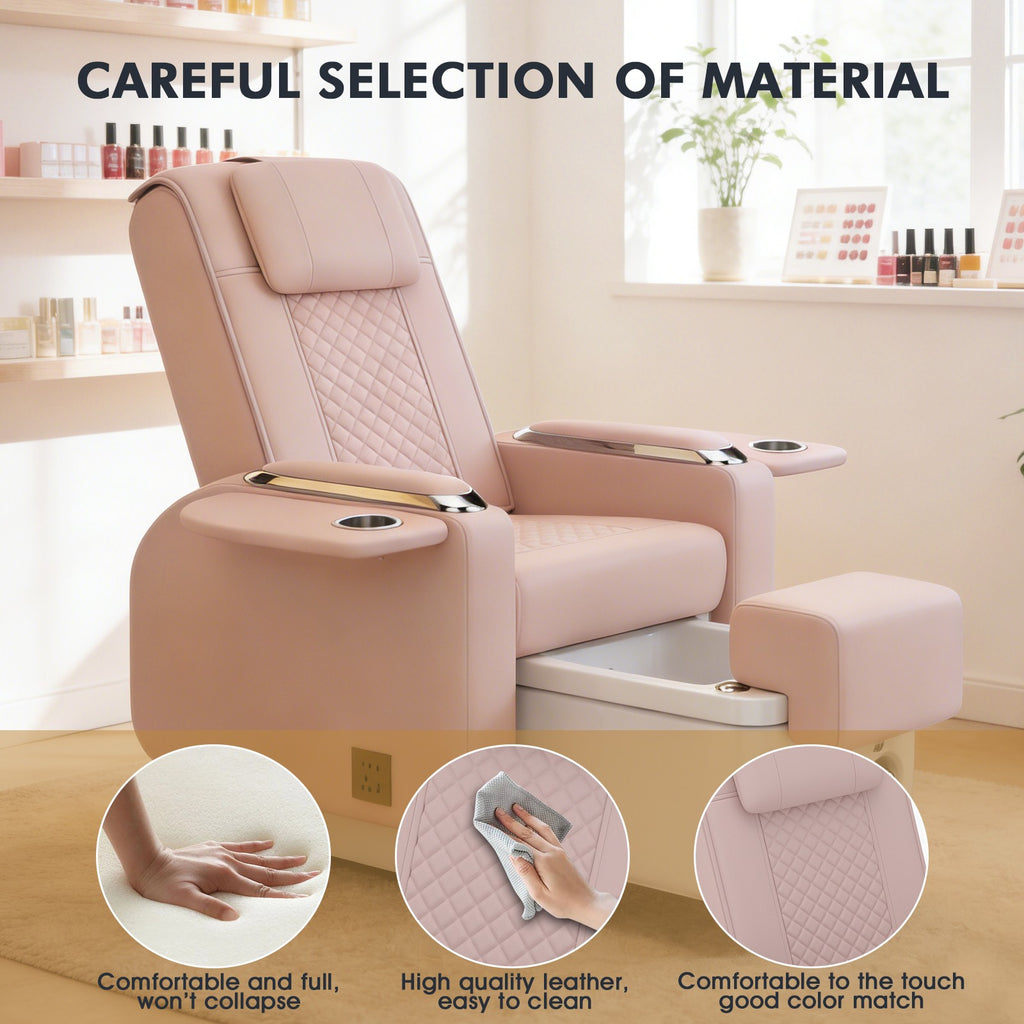 Reclining Pedicure Spa Chair with Massage & Foot Basin - Salon & Spa