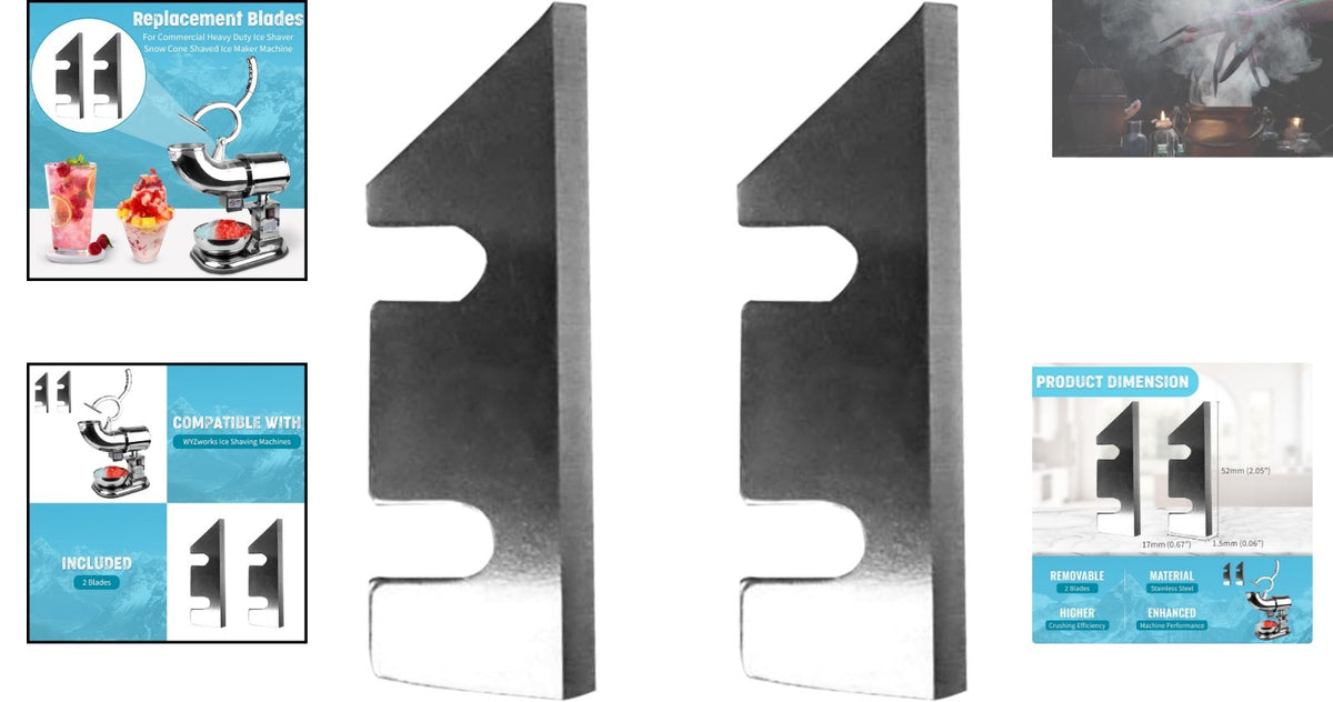 Heavy-Duty Ice Shaver Replacement Blades - 2 Pack for Seamless Performance