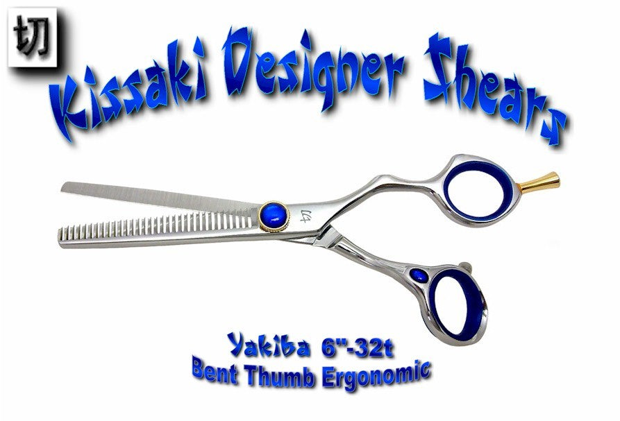 Professional Hair Thinning Shears 6.0 Inch Ergonomic Bent Thumb Japanese Steel