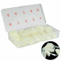 500PCS Nail Tip Set with Storage Box - Clear, Natural, White French Fake Nails