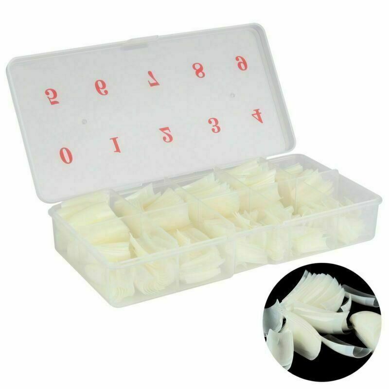 500PCS Nail Tip Set with Storage Box - Clear, Natural, White French Fake Nails