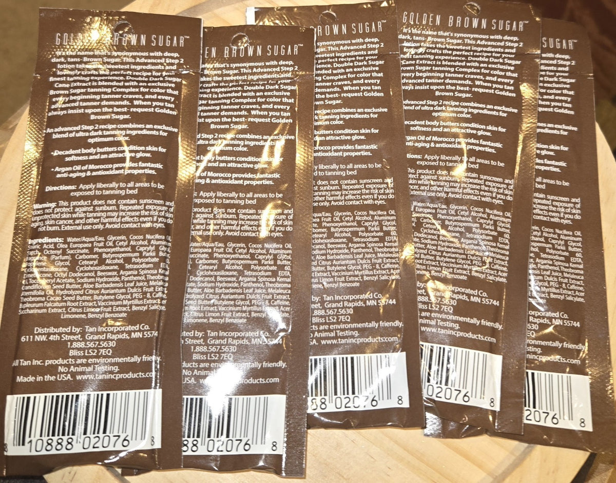 Brown Sugar Golden Brown Sugar Step 2 Tanning Bed Lotion - 5 Packets