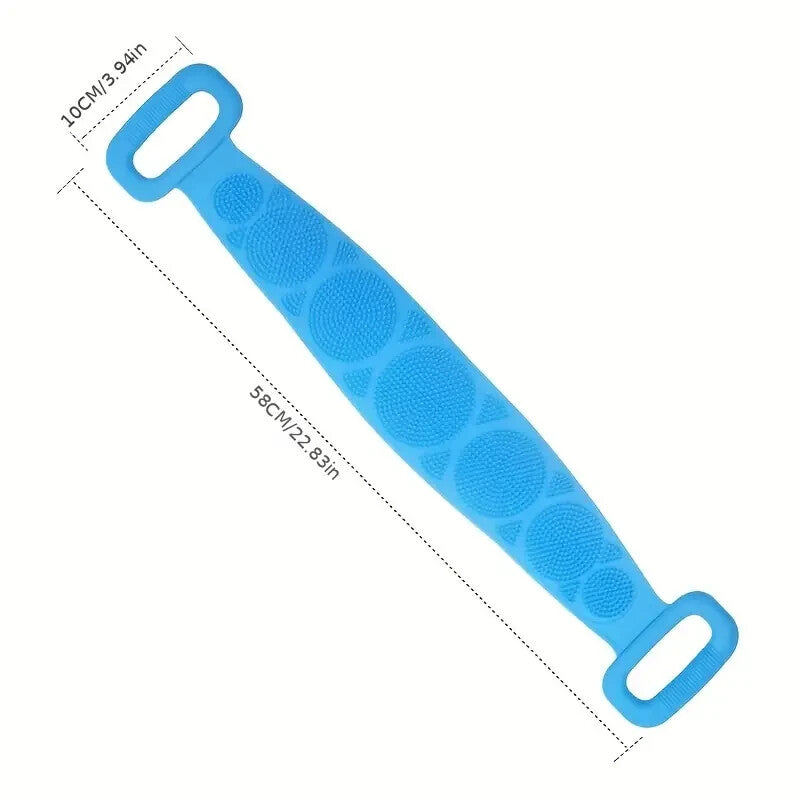 Silicone Back Scrubber Double Sided Bathing Brush for Skin Exfoliation