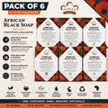 African Black Soap Bar Pack of 6 - Nourishing Natural Skin Cleanser