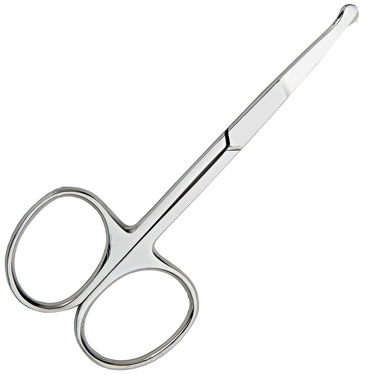 Nose & Ear Hair Trimmer Scissors with Safety Tips - 4.5 Inch Curved Stainless Steel