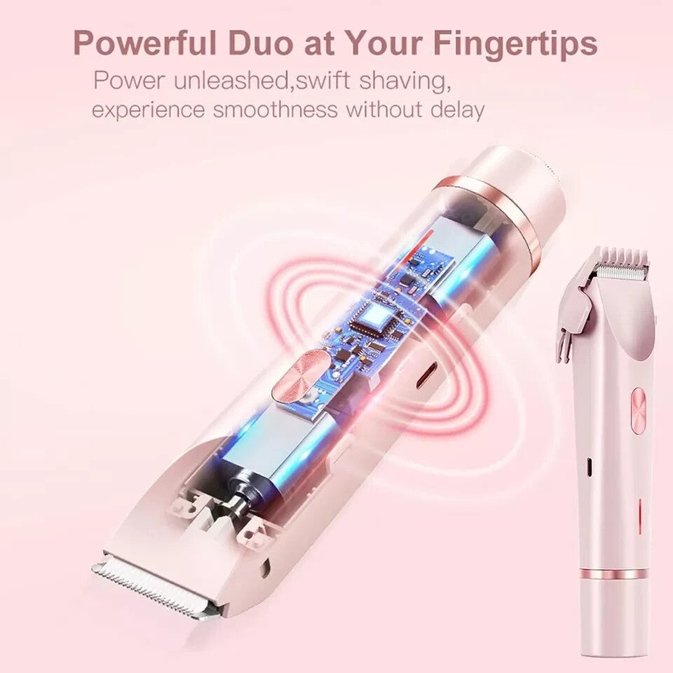 Women’s Waterproof Dual Head Electric Shaver for Sensitive Areas