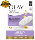 Olay Age-Defying Moisturizing Bar Soap with Vitamin E & B3 - Pack of 8