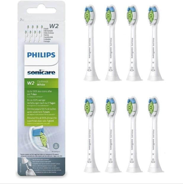 Philips Sonicare W2 Optimal White Toothbrush Heads 8-Pack - Replacement for DiamondClean
