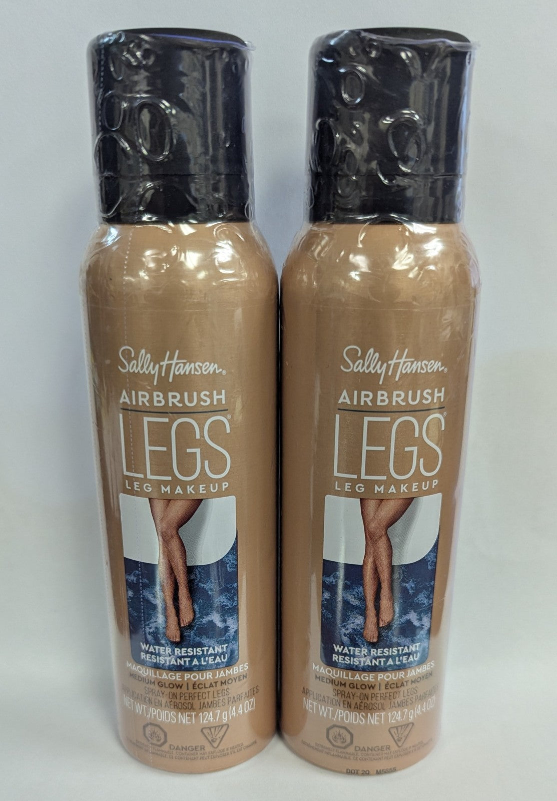 Sally Hansen Airbrush Legs Spray-On Leg Makeup Medium Glow 4.4oz - Lot of 2
