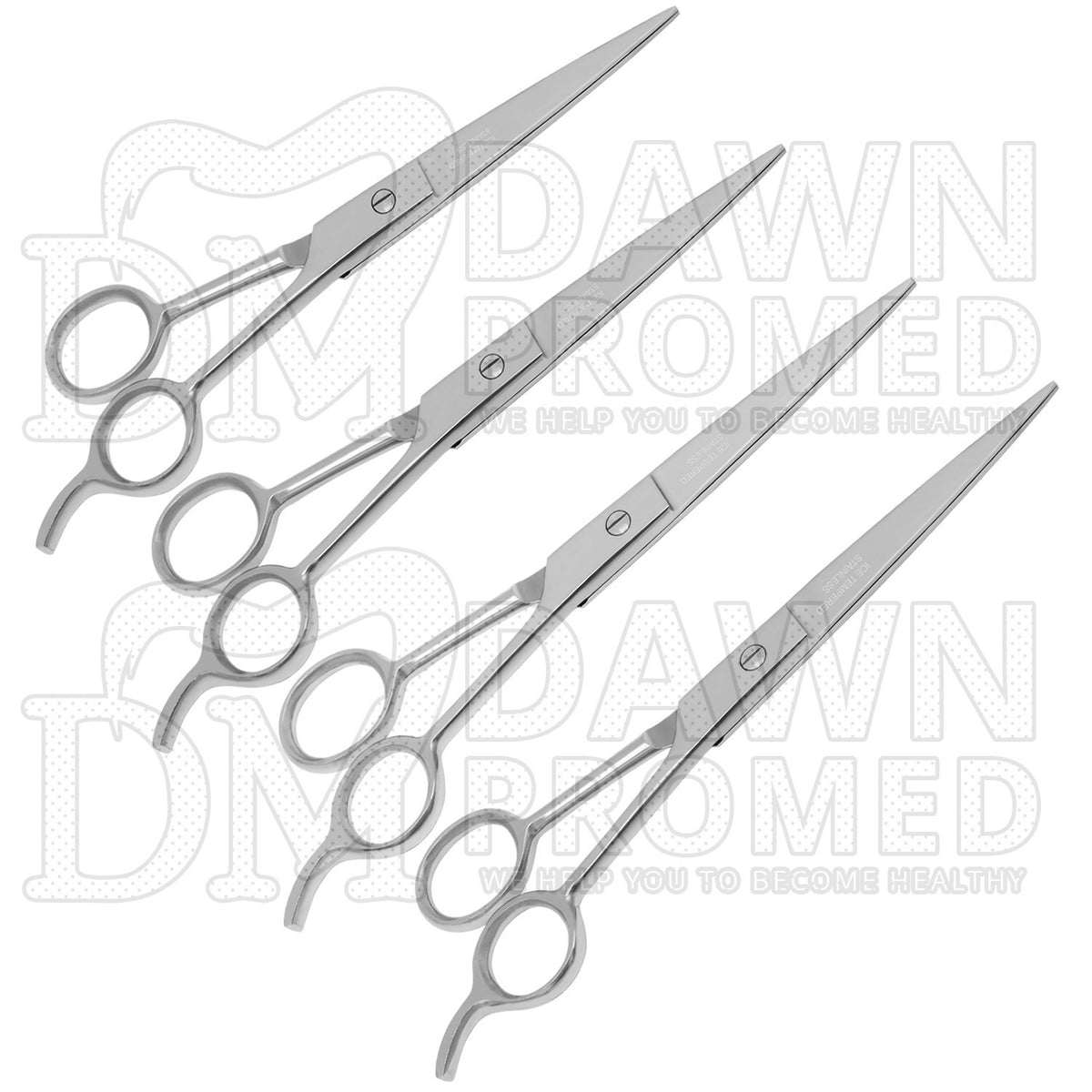 Professional Hair Cutting Scissors Set 4 Pcs 4.5-7.5 Inch Salon Barber Shears