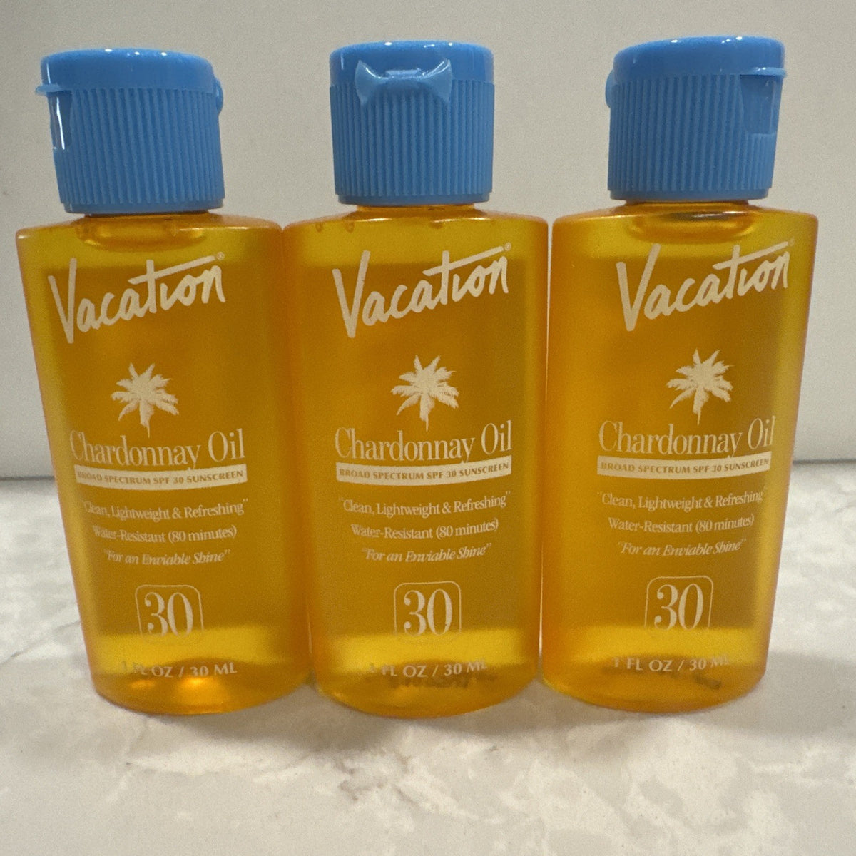 Travel Sunscreen Oil SPF 30 - Vegan Broad Spectrum Suntan Oil - 3 Pack 1oz